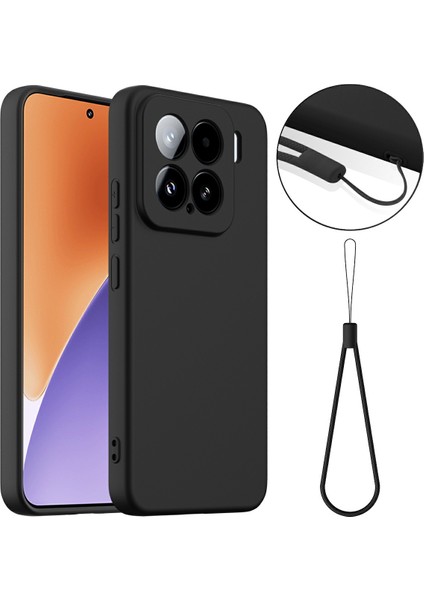 Xiaomi 15 Kılıfı Magsafe Sıvı Silikon Telefon Kılıfı ile Uyumludur Askılı-Siyah (Yurt Dışından)