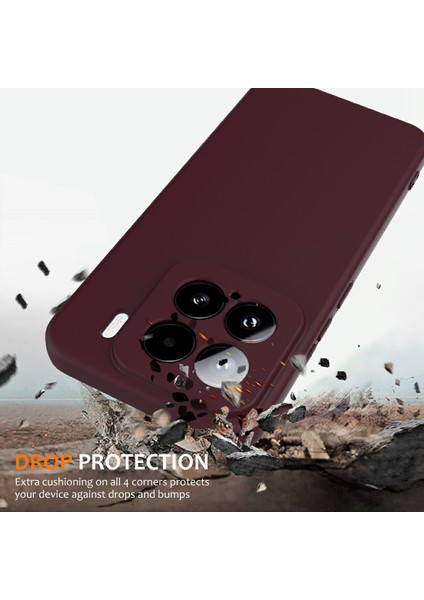 Xiaomi 15 Kılıfı Magsafe Sıvı Silikon Telefon Kılıfı ile Uyumludur - Kordonlu - Şarap Kırmızısı (Yurt Dışından) modelleri