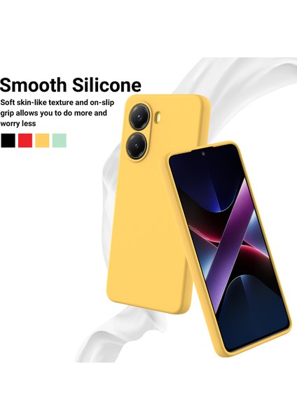 Xiaomi Redmi Turbo 4 5g/xiaomi Poco X7 Pro 5g Sıvı Silikon Kılıf Telefon Arka Kapağı El Kayışı Ile-Sarı (Yurt Dışından) modelleri