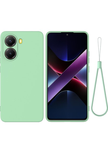 Xiaomi Redmi Turbo 4 5g/xiaomi Poco X7 Pro 5g Sıvı Silikon Kılıf Telefon Arka Kapağı El Kayışı Ile-Yeşil (Yurt Dışından)