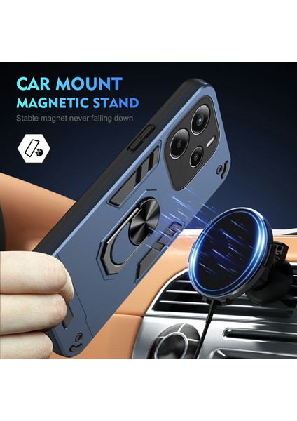 Xiaomi Redmi Note 14 4g (164.84MM) Kılıf Pc + Tpu Drop Defend Telefon Kılıfı Halkalı Ayaklı-Mavi (Yurt Dışından) fiyatları