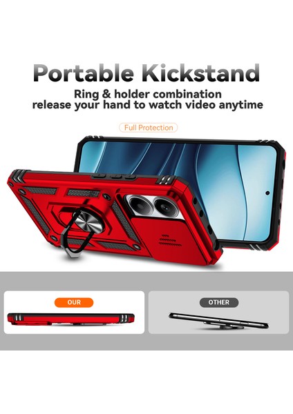 Xiaomi Redmi Note 14 5g Kılıf Pc+Tpu Telefon Kılıfı Lens Korumalı Ayaklı-Kırmızı (Yurt Dışından) fırsatları