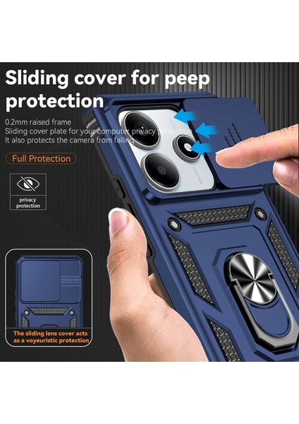 Xiaomi Redmi Note 14 5g Kılıf Pc+Tpu Telefon Kılıfı Lens Korumalı Destek Standı-Mavi (Yurt Dışından) indirimleri