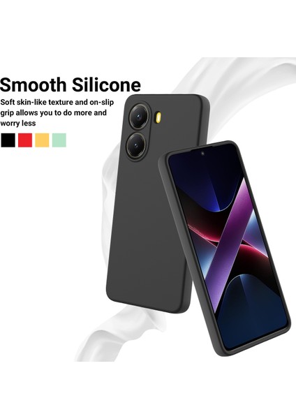 Xiaomi Redmi Turbo 4 5g/xiaomi Poco X7 Pro 5g Sıvı Silikon Kılıf Telefon Arka Kapağı El Kayışı Ile-Siyah (Yurt Dışından) modelleri