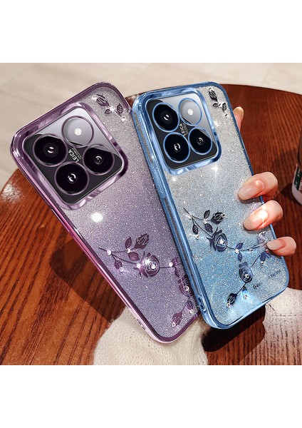 Kadem Xiaomi 14T Pro Kılıf Çiçek Tpu Esnek Degrade Telefon Kılıfı-Mor (Yurt Dışından) indirimleri