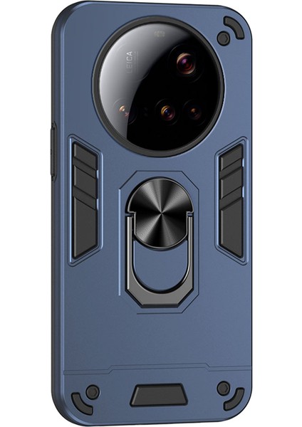 Xiaomi 15 Ultra Kılıf Pc+Tpu Drop Defend Telefon Kılıfı Halkalı Ayaklık-Mavi (Yurt Dışından)