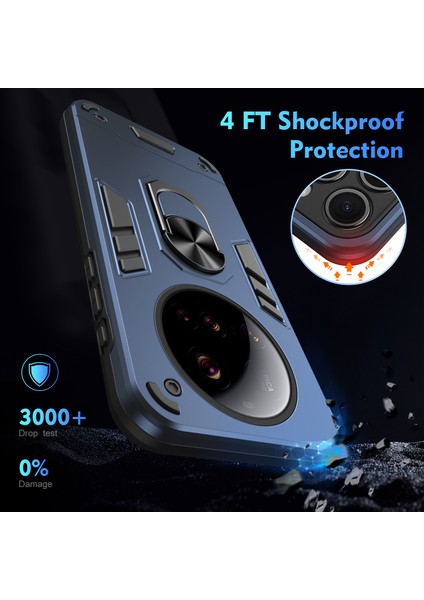 Xiaomi 15 Ultra Kılıf Pc+Tpu Drop Defend Telefon Kılıfı Halkalı Ayaklık-Mavi (Yurt Dışından) modelleri