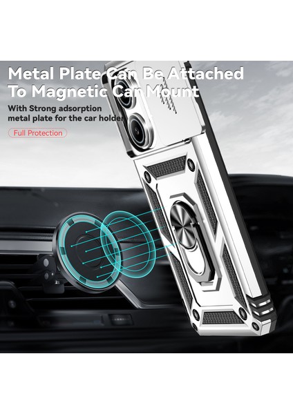 Xiaomi Poco X7 Pro 5g/redmi Turbo 4 5g Kılıf Pc+Tpu Telefon Kılıfı Lens Korumalı Ayaklı-Gümüş (Yurt Dışından) indirimleri