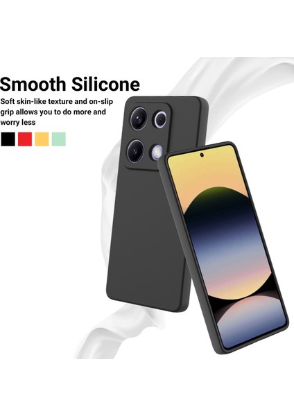 Xiaomi Redmi Note 14S 4g Sıvı Silikon Kılıf Telefon Arka Kapağı El Kayışı Ile-Siyah (Yurt Dışından) modelleri