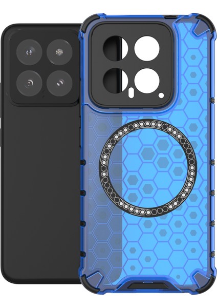 Xiaomi 14 Kılıfı Magsafe Yarı Saydam Petek Tpu+Pc Telefon Kılıfı-Mavi ile Uyumlu (Yurt Dışından) fiyatları