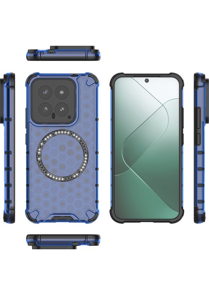 Xiaomi 14 Kılıfı Magsafe Yarı Saydam Petek Tpu+Pc Telefon Kılıfı-Mavi ile Uyumlu (Yurt Dışından) fırsatları