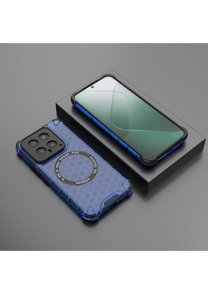 Xiaomi 14 Kılıfı Magsafe Yarı Saydam Petek Tpu+Pc Telefon Kılıfı-Mavi ile Uyumlu (Yurt Dışından) indirimleri