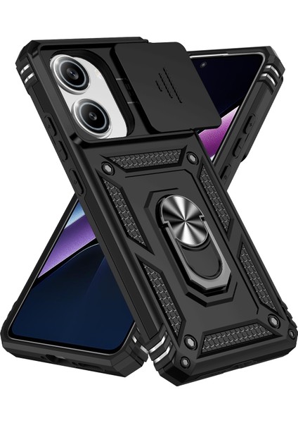 Xiaomi Poco X7 Pro 5g/redmi Turbo 4 5g Kılıf Pc+Tpu Telefon Kılıfı Lens Korumalı Ayaklı-Siyah (Yurt Dışından) fiyatları