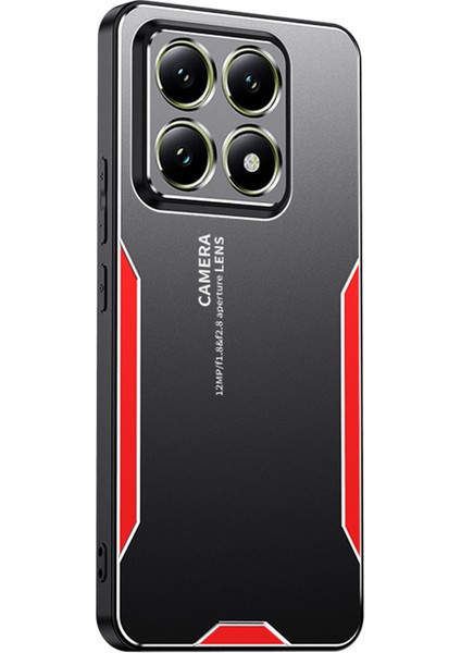 Xiaomi 14T Pro Telefon Kılıfı Alüminyum Alaşımlı Tpu Pc Arka Kapak-Kırmızı (Yurt Dışından)