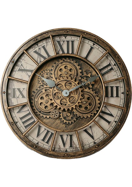 Dairesel Dişli Duvar Saati El Sanatları Saati Duvar Asılı Retro Işık Lüks Saat Izle (Yurt Dışından)