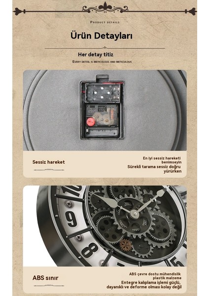 Dairesel Dişli Duvar Saati El Sanatları Saati Duvar Asılı Retro Işık Lüks Saat Izle (Yurt Dışından) fiyatları