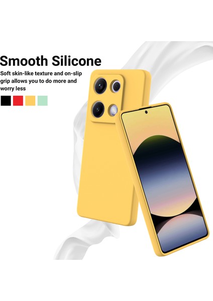Xiaomi Redmi Note 14S 4g Sıvı Silikon Kılıf Telefon Arka Kapağı El Kayışı Ile-Sarı (Yurt Dışından) modelleri