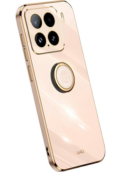 Xınlı Xiaomi 15 Kılıf Halka Ayaklı Galvanik Tpu Telefon Kılıfı-Pembe (Yurt Dışından)