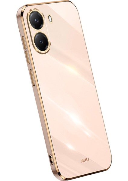 Xınlı Xiaomi Poco X7 Pro 5g Kılıf Tpu Telefon Kılıfı Galvanik Çerçeveli-Pembe (Yurt Dışından)