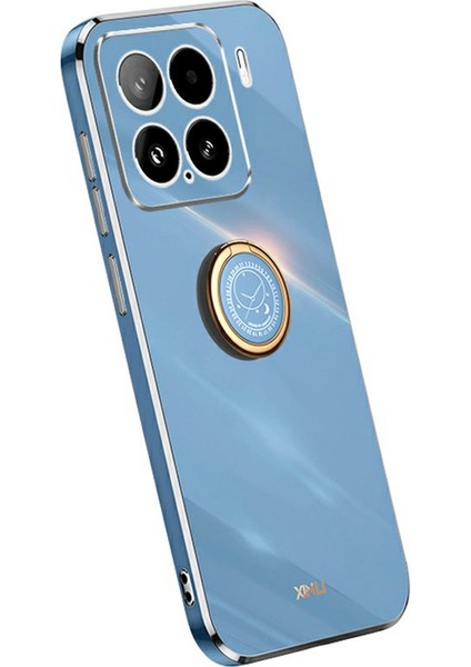 Xınlı Xiaomi 15 Kılıf Halka Ayaklı Elektrokaplama Tpu Telefon Kılıfı-Mavi (Yurt Dışından)