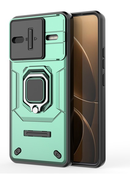 Xiaomi Poco F7 Ultra 5g/redmi K80 Pro 5g Kılıf Pc+Tpu Kickstand Telefon Koruyucu Lens Kapağı Ile-Yeşil (Yurt Dışından) fırsatları