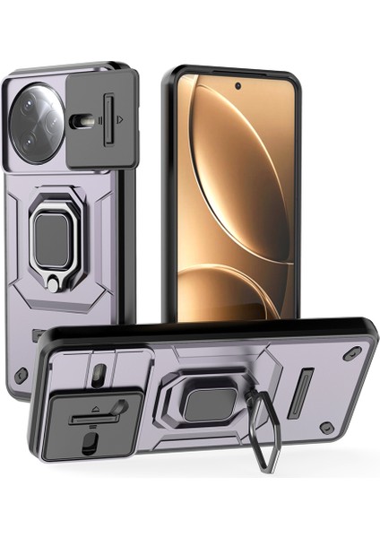 Xiaomi Poco F7 Ultra 5g/redmi K80 Pro 5g Kılıf Pc+Tpu Kickstand Telefon Koruyucu Lens Kapağı Ile-Mor (Yurt Dışından)