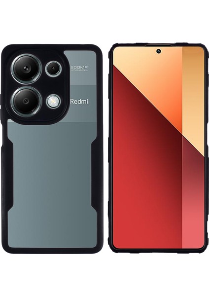 Xiaomi Redmi Note 13 Pro 4g/poco M6 Pro 4g Kılıf Darbeye Dayanıklı Telefon Kabuğu Dahili Ekran Koruyucu, Siyah (Yurt Dışından)
