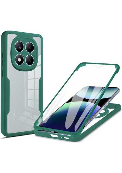 Xiaomi Redmi Note 14 Pro 4G Kılıf Akrilik+TPU Şeffaf Telefon Kılıfı PET Ekran Filmi-Yeşil (Yurt Dışından)