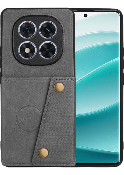 Xiaomi Redmi Note 14 Pro 4g Kılıf Kart Yuvaları Kickstand Deri+Tpu Telefon Kılıfı-Gri (Yurt Dışından) indirimleri