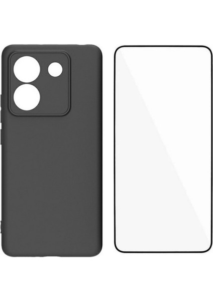 Xiaomi Poco M7 Pro 5g Tpu Kılıf Wanlonfeng Ms Serisi Temperli Camlı Mat Arka Kapak-Siyah (Yurt Dışından)