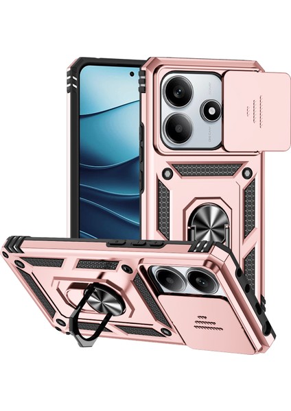 Xiaomi Redmi Note 14 5g Kılıf Pc+Tpu Telefon Kılıfı Lens Korumalı Ayaklı-Gül Altını (Yurt Dışından)