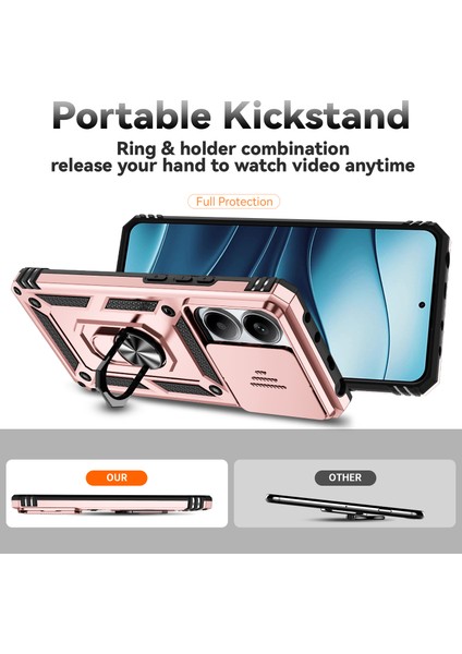 Xiaomi Redmi Note 14 5g Kılıf Pc+Tpu Telefon Kılıfı Lens Korumalı Ayaklı-Gül Altını (Yurt Dışından) fırsatları