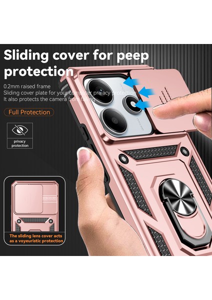 Xiaomi Redmi Note 14 5g Kılıf Pc+Tpu Telefon Kılıfı Lens Korumalı Ayaklı-Gül Altını (Yurt Dışından) indirimleri