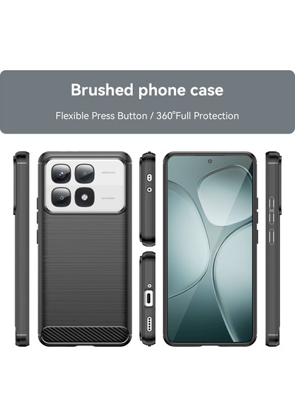 Xiaomi 14T Pro Kılıfı Karbon Fiber Doku Tpu Fırçalanmış Telefon Kılıfı-Siyah (Yurt Dışından) modelleri