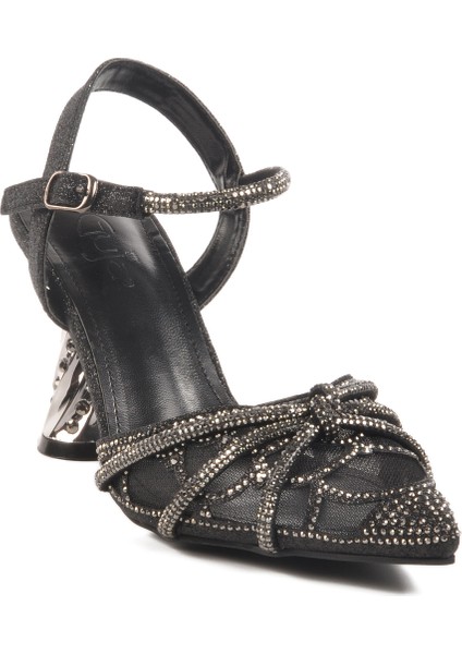 Siyah Kadın Topuklu Abiye Ayakkabı 25Y125-1 Z