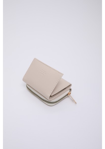 Krem SHK177 Suni Deri 8 Bölmeli, Kartlık, Kağıt ve Bozuk Para Bölmeli Çıtçıtlı Cüzdan indirimleri