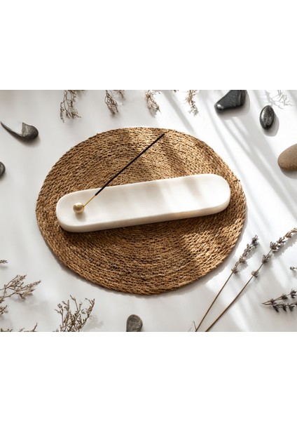 Dyana 30CM Lüks Mermer Tütsülük, Traverten Tütsülük - Pirinç Tütsü Tutacağı - El Işçiliği Özel Mermer Ürün - Beyaz, Gri, Bej, Koyu Gri, Damarlı fiyatları