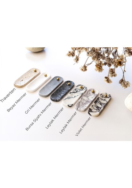 Dyana 30CM Lüks Mermer Tütsülük, Traverten Tütsülük - Pirinç Tütsü Tutacağı - El Işçiliği Özel Mermer Ürün - Beyaz, Gri, Bej, Koyu Gri, Damarlı