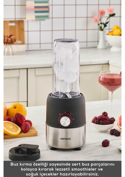 Blend & Rush Inox Personal Kişisel Smoothie Blender Black