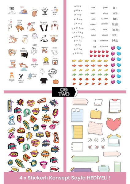 Forest Aram 17X24 cm Stickerlı Süresiz Planlama Sert Kapaklı Haftalık Günlük Planlayıcı Ajanda modelleri