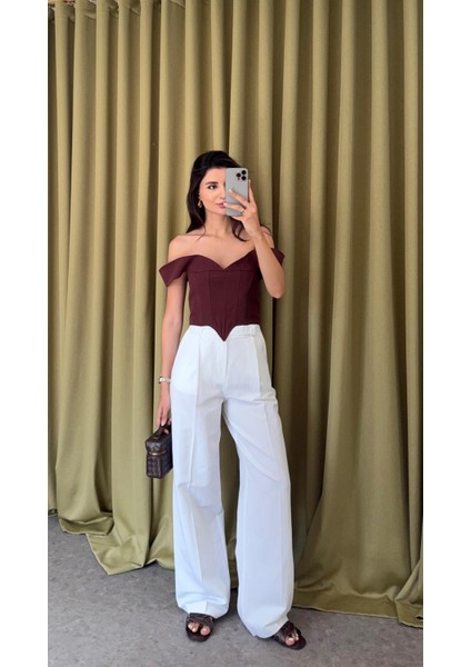 Keten Karışımlı Beyaz Pantolon