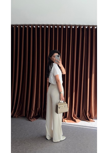 Yazlık Krem Pantolon modelleri