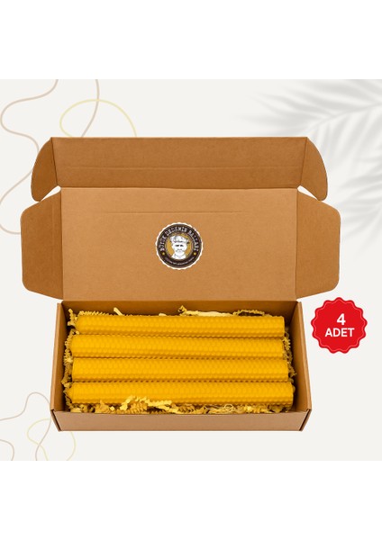 Sarma Balmumu Seti Şamdan (4'lü)