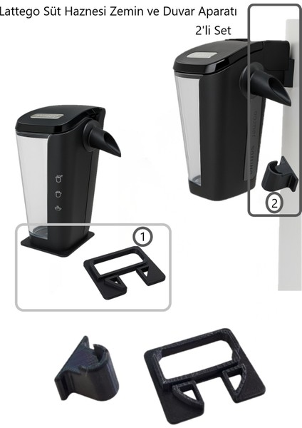 Philips Uyumlu Lattego Süt Haznesi Duvar Askı ve Düz Taban Stand Aparatı