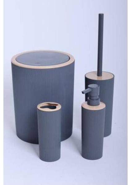 Lux Siyah 4 Parça Banyo Seti – Modern ve Zarif Tasarım