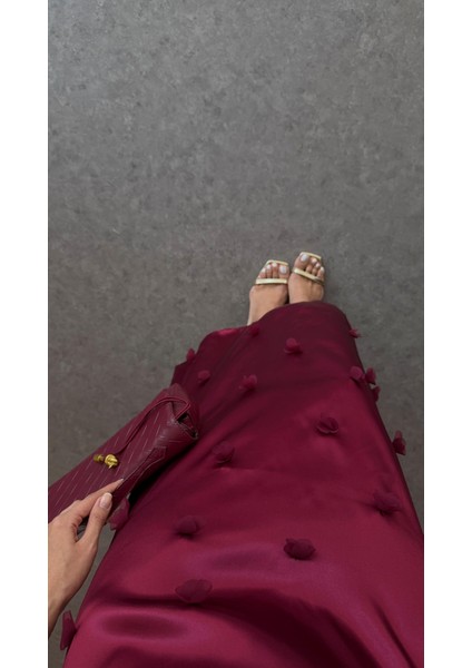 Askılı Çiçekli Bordo Elbise indirimleri