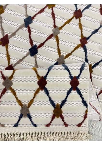 Seroni, Pamuk Tabanlı Geometrik Desenli Ev Dizayn Mekan Oda Halısı modelleri