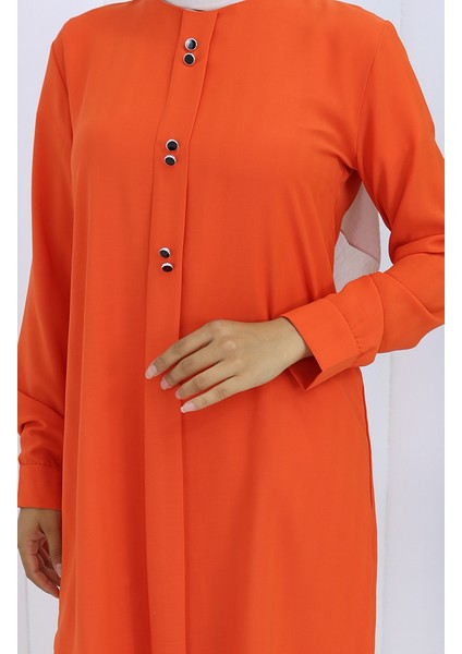 Düğme Detaylı Tunik 5133-02 Oranj fırsatları