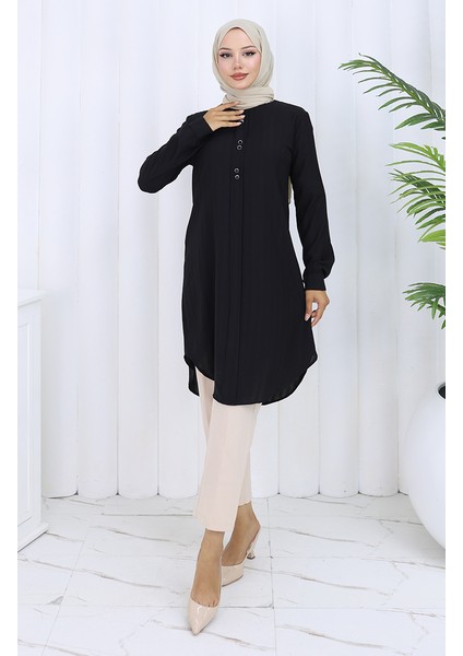 Düğme Detaylı Tunik 5133-07 Siyah fiyatları