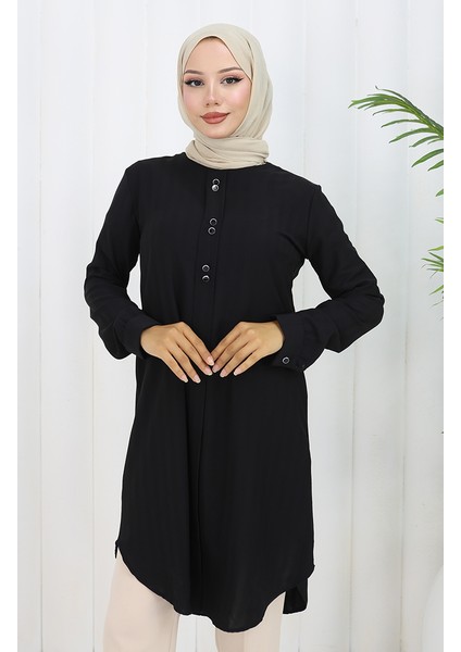 Düğme Detaylı Tunik 5133-07 Siyah fırsatları
